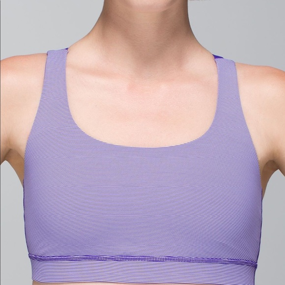 Lululemon Energy Bra Wee Stripe Bruised Berry/Cool Breeze - Picture 2 of 6